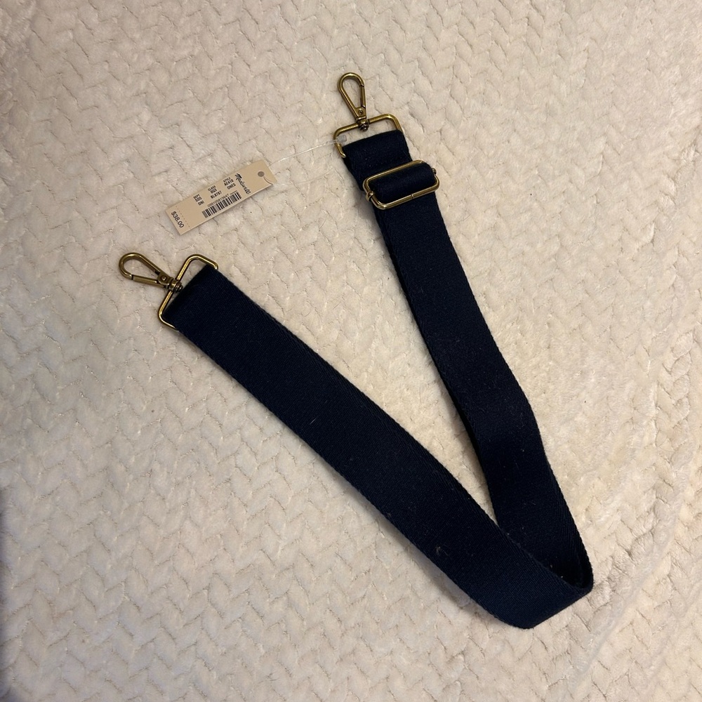 Madewell Navy Strap with Gold Hardware